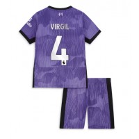 Liverpool Virgil van Dijk #4 Tredje Tröja Barn 2023-24 Kortärmad (+ Korta byxor)